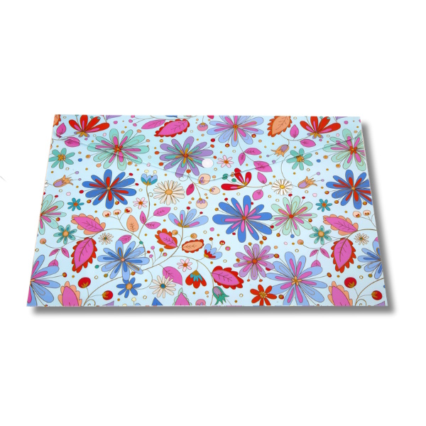 Turnowsky (Kenzel) Button Envelope A4 (blue flowers)