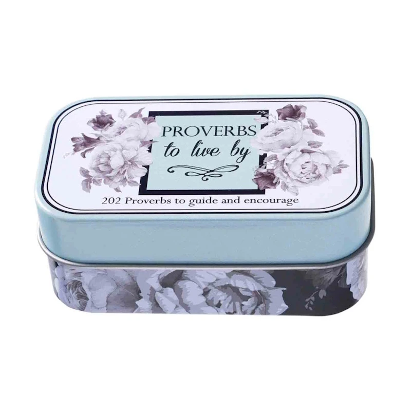 Proverbs To Live By Scripture Cards in a Tin (TIN005)