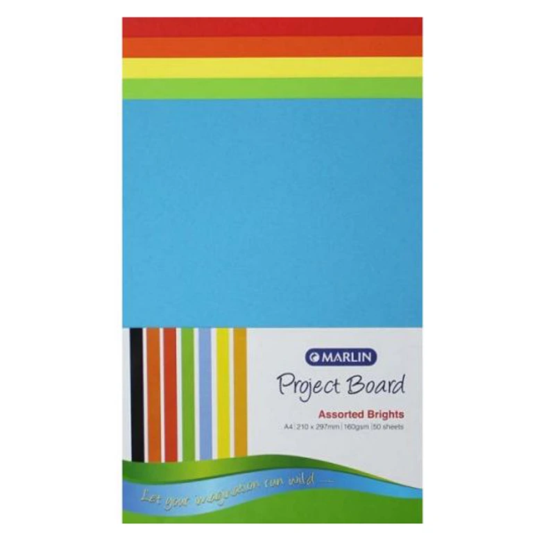 Marlin Project Board A4 160gsm (brights assorted) (100 sheets)