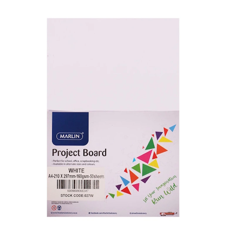 Marlin Project Board A4 160gsm (white) (50 sheets)
