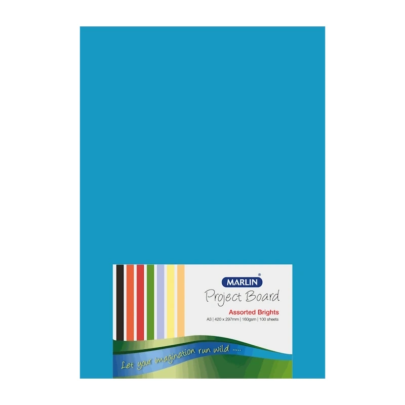 Marlin Project Board A3 160gsm (bright assorted) (100 sheets)