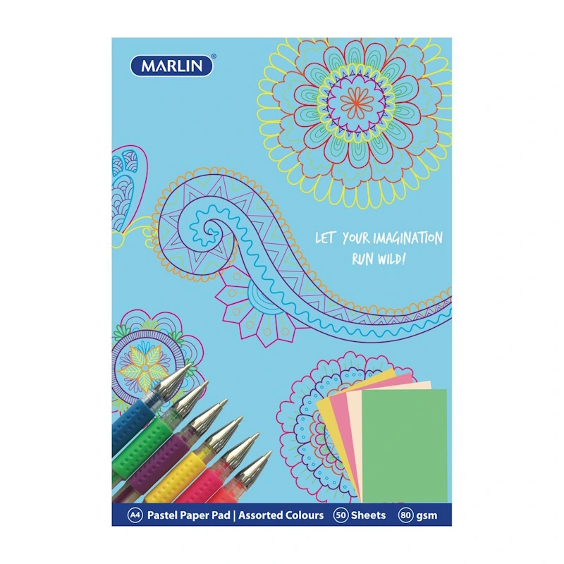 Marlin Project Paper Pad A4 80g (pastel assorted) (50 sheets)