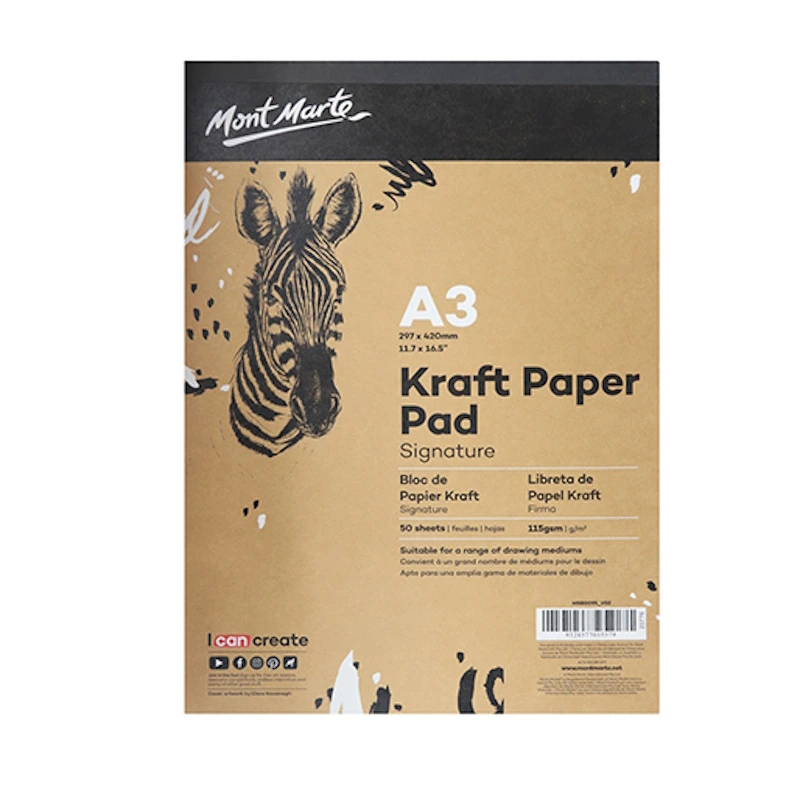 Mont Marte Kraft Paper Pad 115gsm A4 (50 sheets)