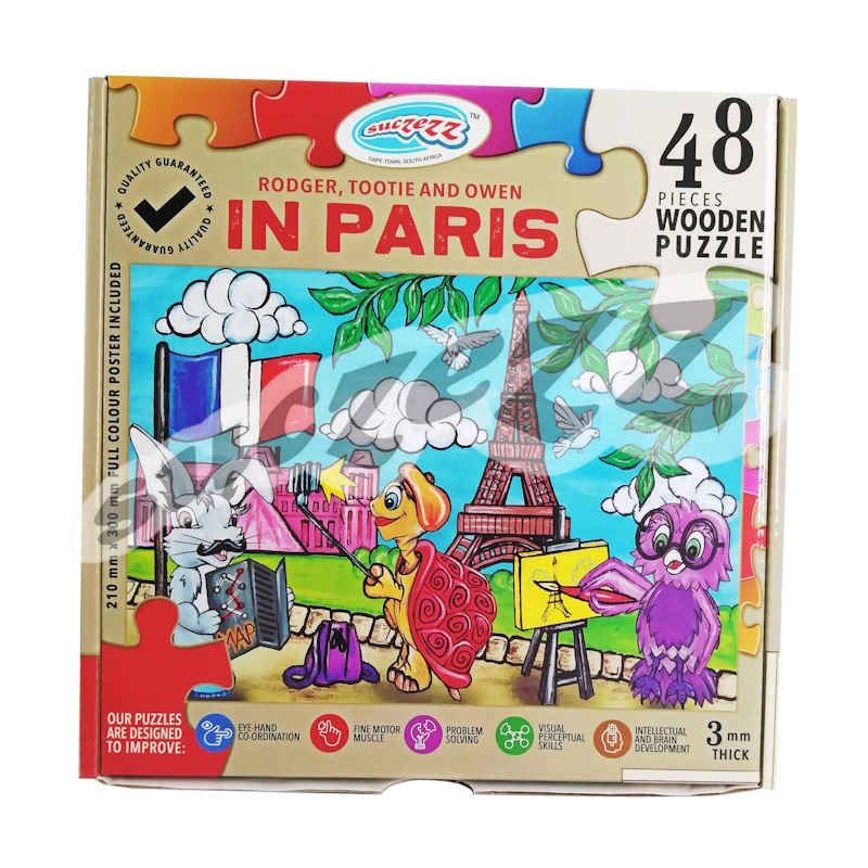 Rodger, Tottie and Owen in Paris Wooden Puzzle (48 piece)