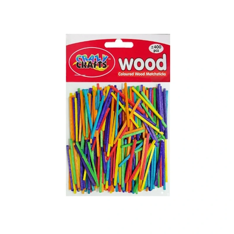 Crazy Craft Coloured Wooden Matchsticks (400)