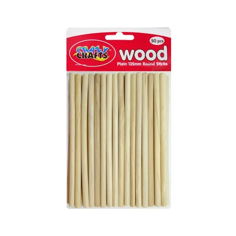 Crazy Craft Round Natural Sticks 135mm (50)