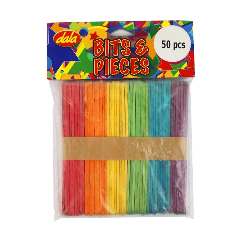 Dala Coloured Wooden Sucker Sticks Standard (50)
