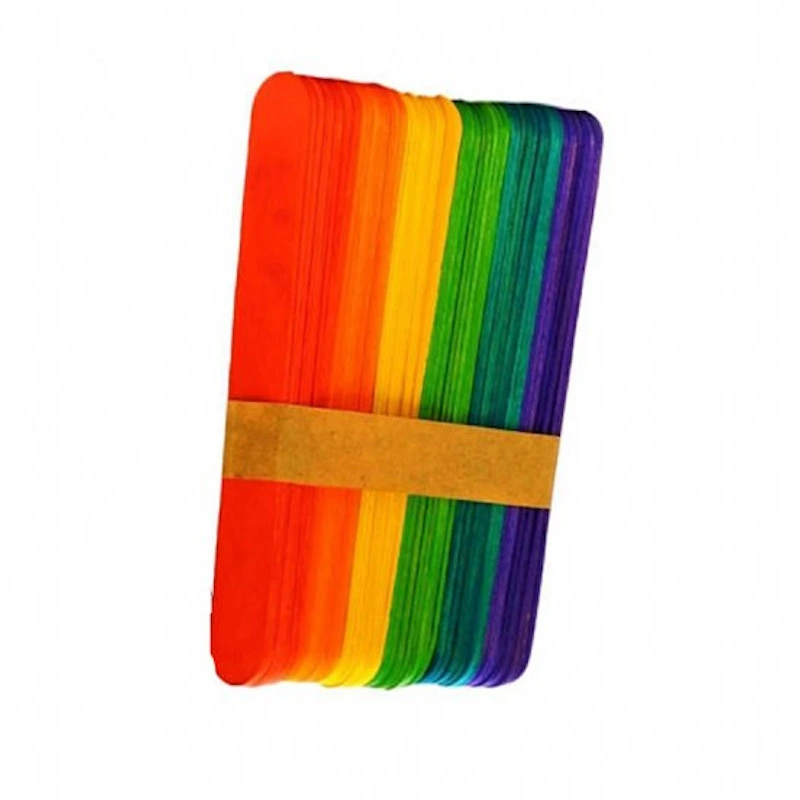 Dala Wooden Coloured Sucker Sticks Wide (50)