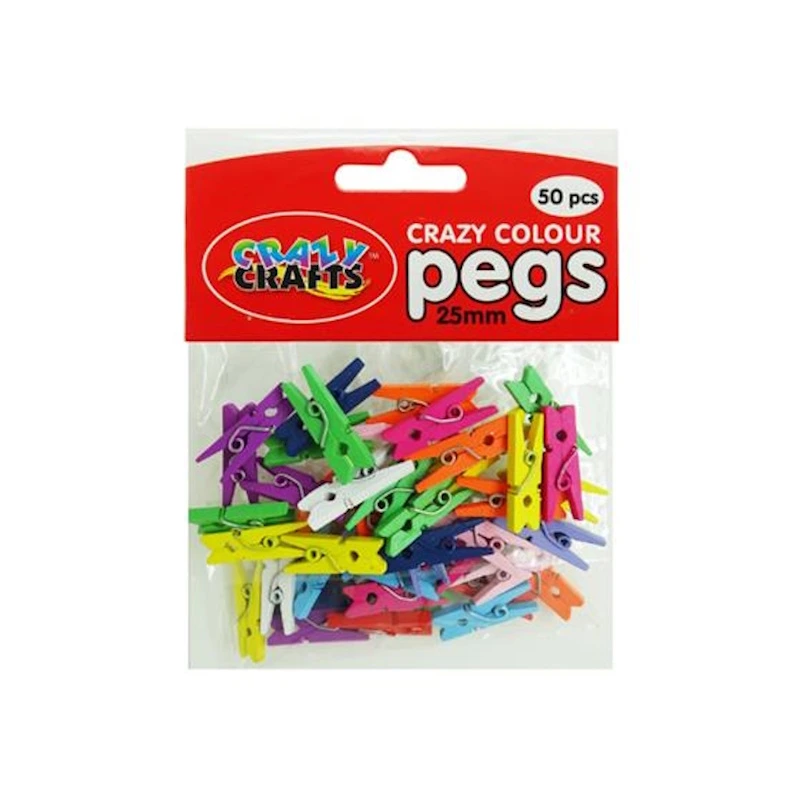 Crazy Craft Colour Pegs 25mm (50)