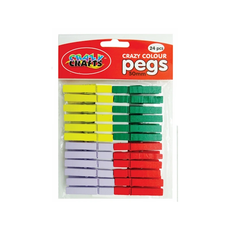 Crazy Craft Colour Pegs 50mm (24)