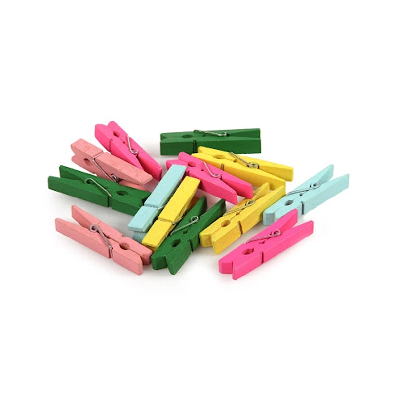 Dala Large Wooden Pegs Coloured 45mm (12)