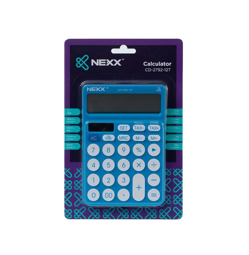 Nexx CD2792 Calculator 12 Digit (bright blue)
