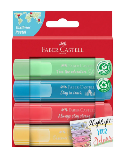 Faber-Castell Textliner 46 Pastel Highlighter (wallet of 4)