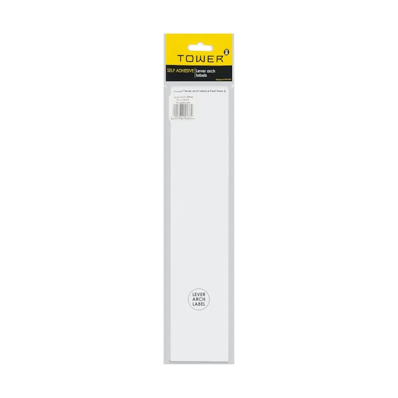 Tower Lever Arch Labels 70mm x 320mm (white) (12)