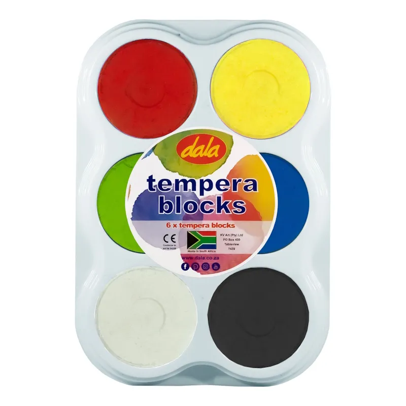 Dala Tempera Blocks Primary Colours 6 Well Kit