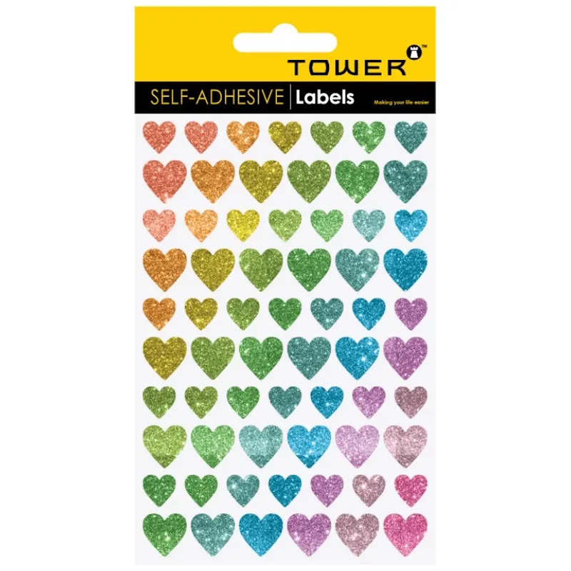 Tower Reward Stickers Glitter Hearts