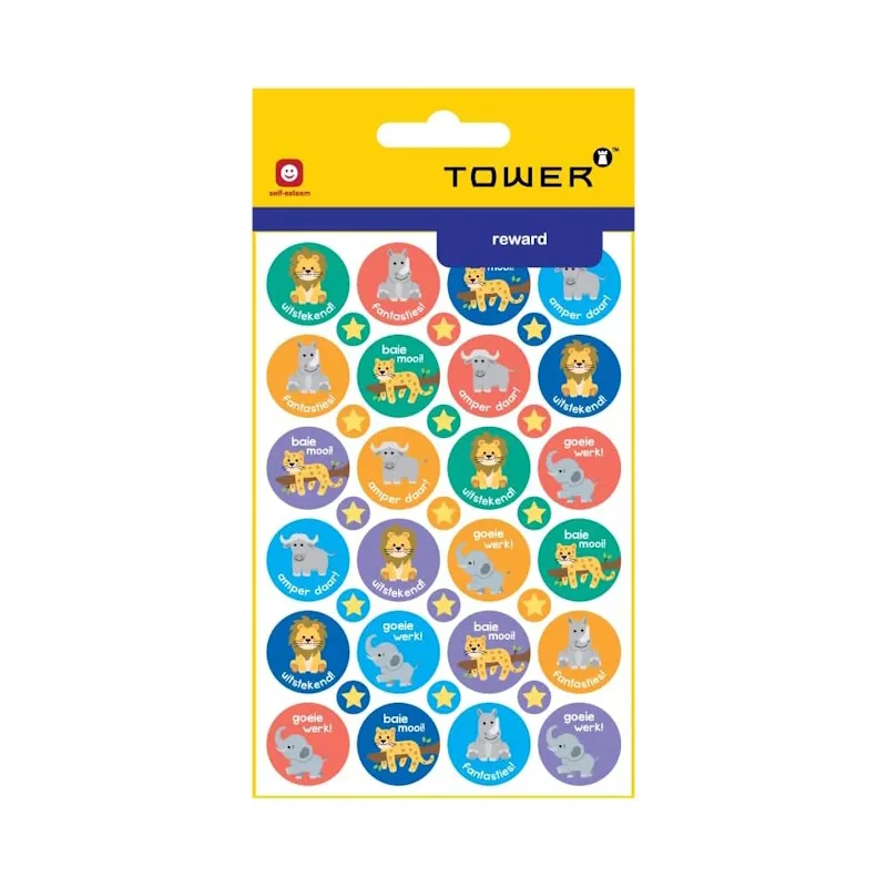 Tower Reward Stickers Big 5 Animals Afrikaans