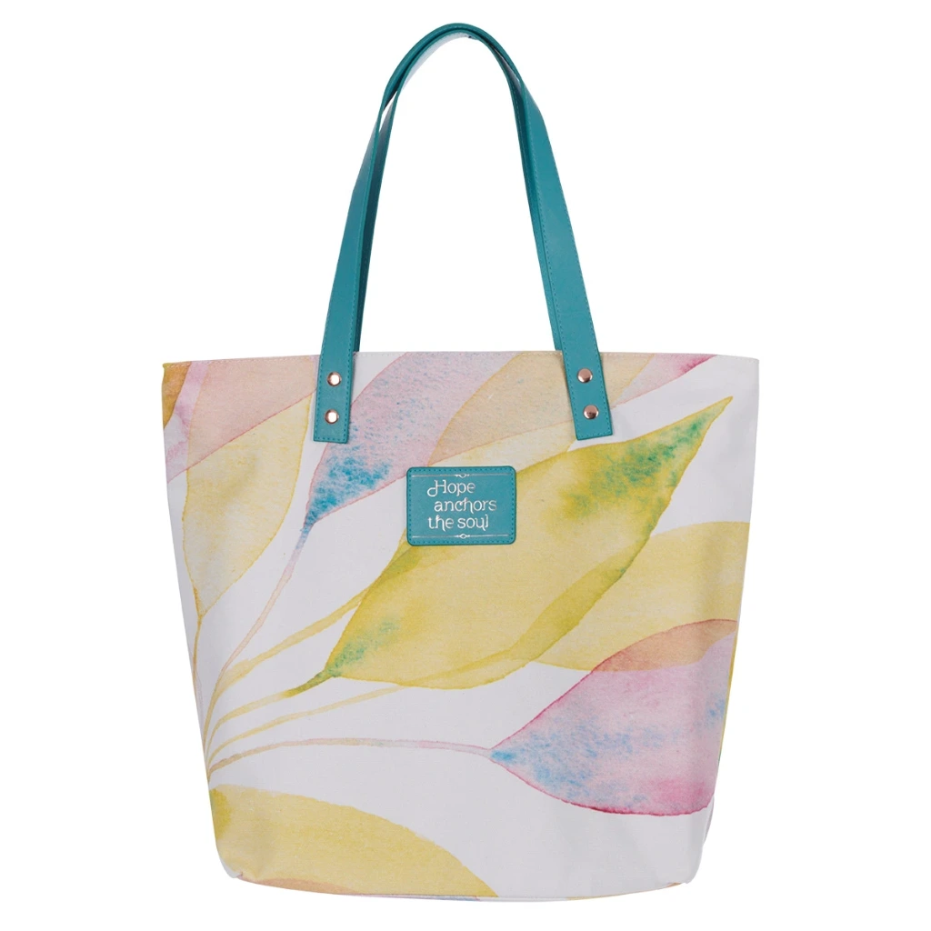 Hope Anchors the Soul Citrus Leaves Canvas Tote Bag (HFTOT145)