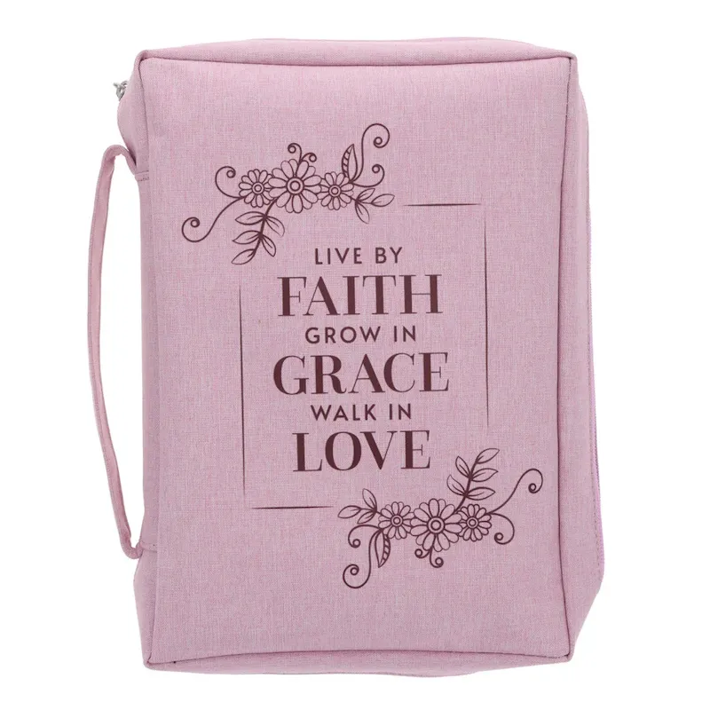 Live by Faith Grow in Grace Walk in Love Polyester Bible Bag Extra Large (BBXL853)