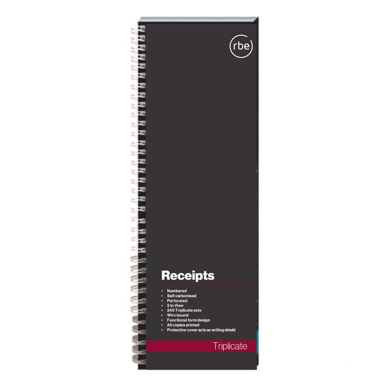 RBE Triplicate Receipt Book 5 view (F4124)