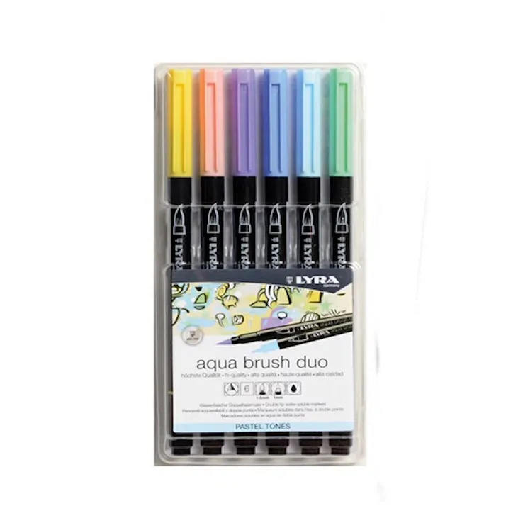 Lyra Aqua Brush Duo Pastel Tones Pens (6)