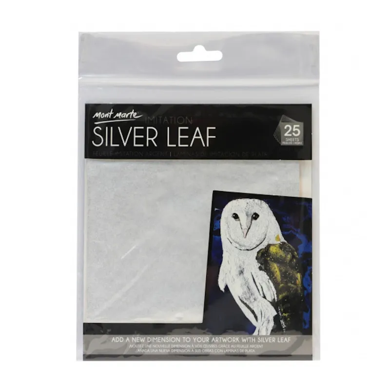 Mont Marte Imitation Silver Leaf (25 sheets)