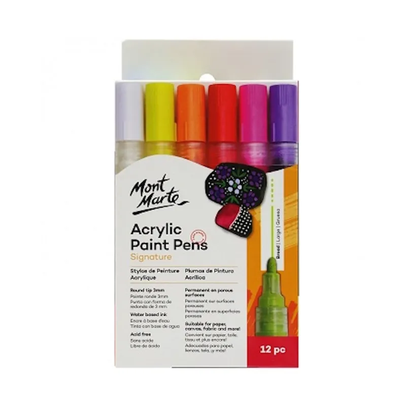 Mont Marte Signature Acrylic Paint Pens Broad Tip (12)