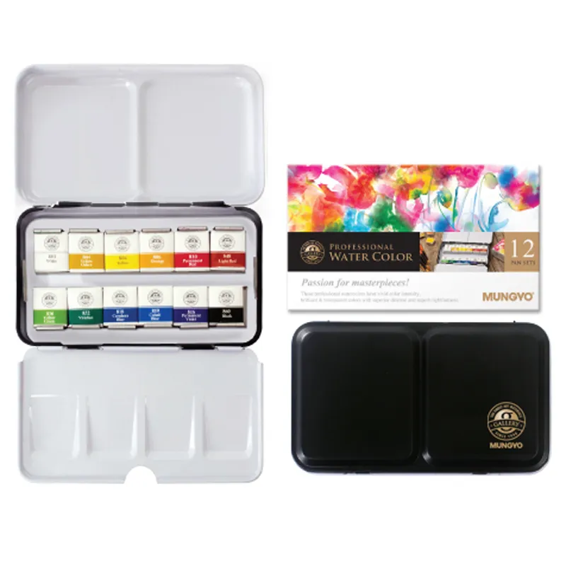 Mungyo Watercolour 1/2 Pan Set (12)