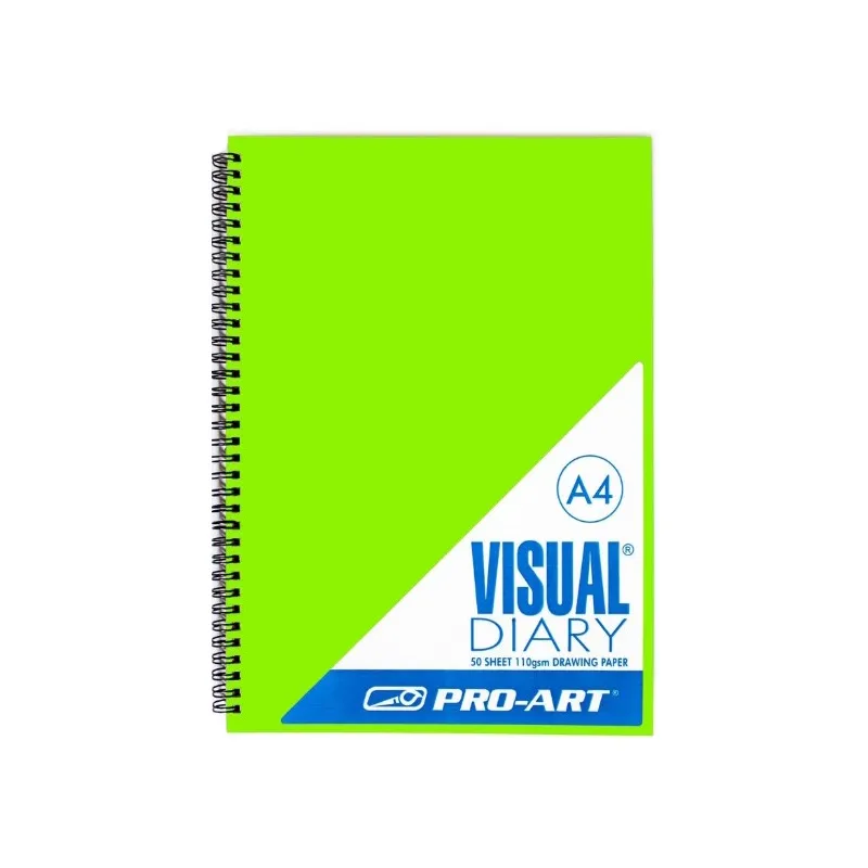 Pro-Art Green Visual Diary with White Paper A4 110gsm (50 sheets)