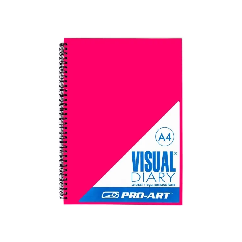 Pro-Art Pink Visual Diary with White Paper A4 110gsm (50 sheets)