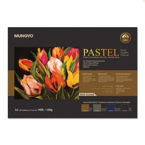 Mungyo Pastel Pad Dark Colours 160gsm A4 (30 sheets)