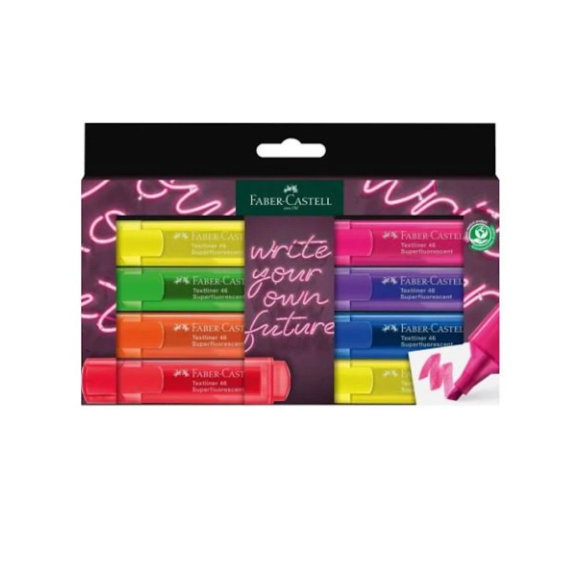 Faber-Castell Textliner 46 Neon Highlighter (wallet of 8)