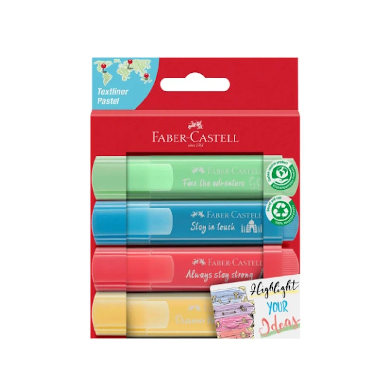 Faber-Castell Textliner 46 Pastel Highlighter (wallet of 4)
