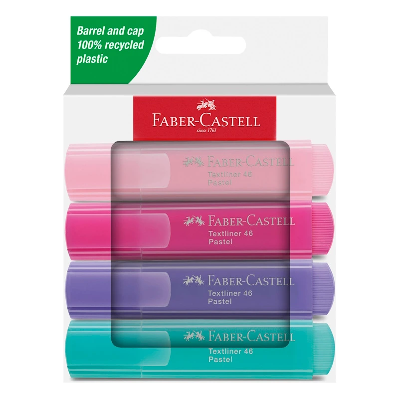 Faber-Castell Textliner 46 Pastel Highlighter (wallet of 4) (254654)