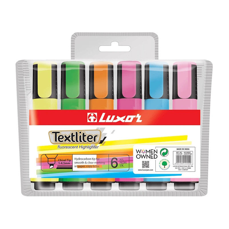 Luxor Textliter Highlighter (wallet of 6)