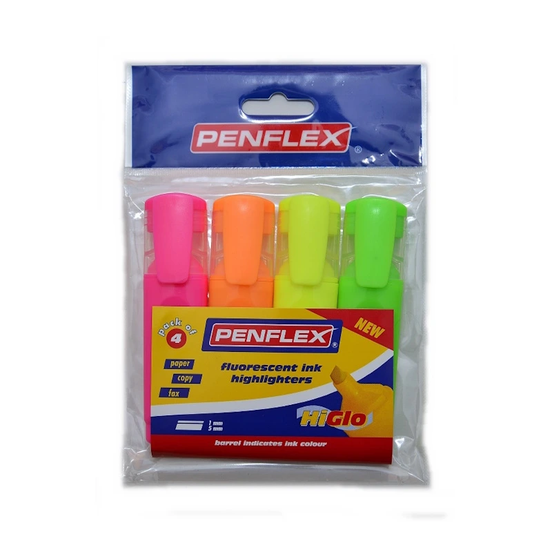 Penflex Higlo Highlighter Bright (wallet of 4)