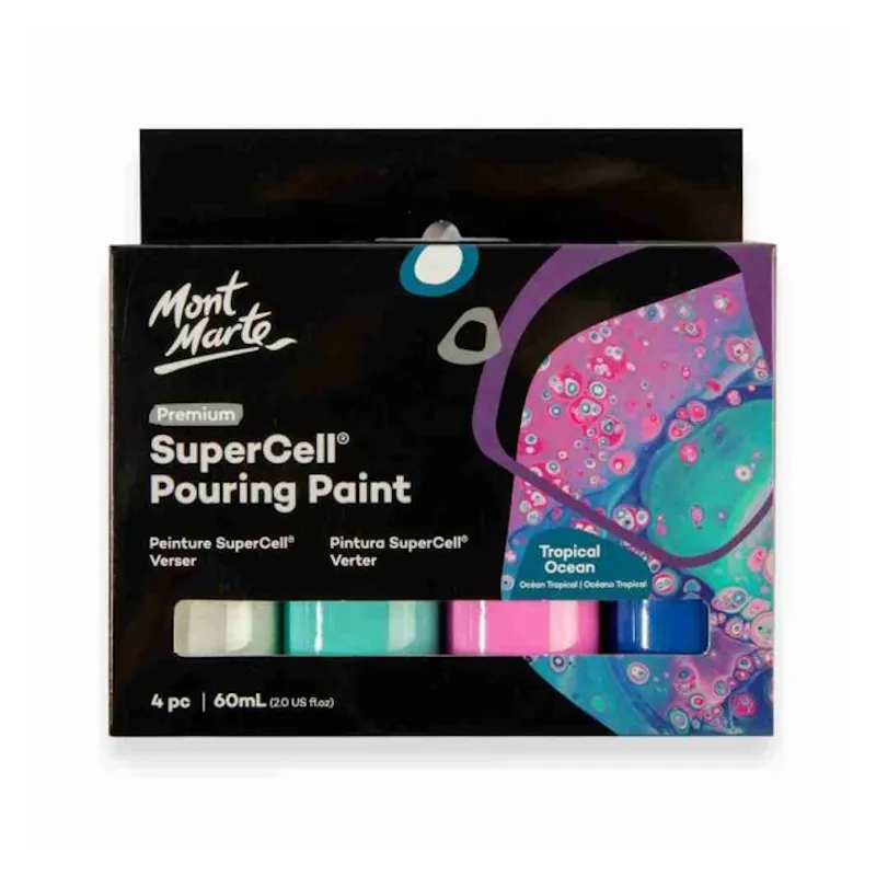 Mont Marte SuperCell Pouring Paint (4 x 60ml) (tropical ocean)