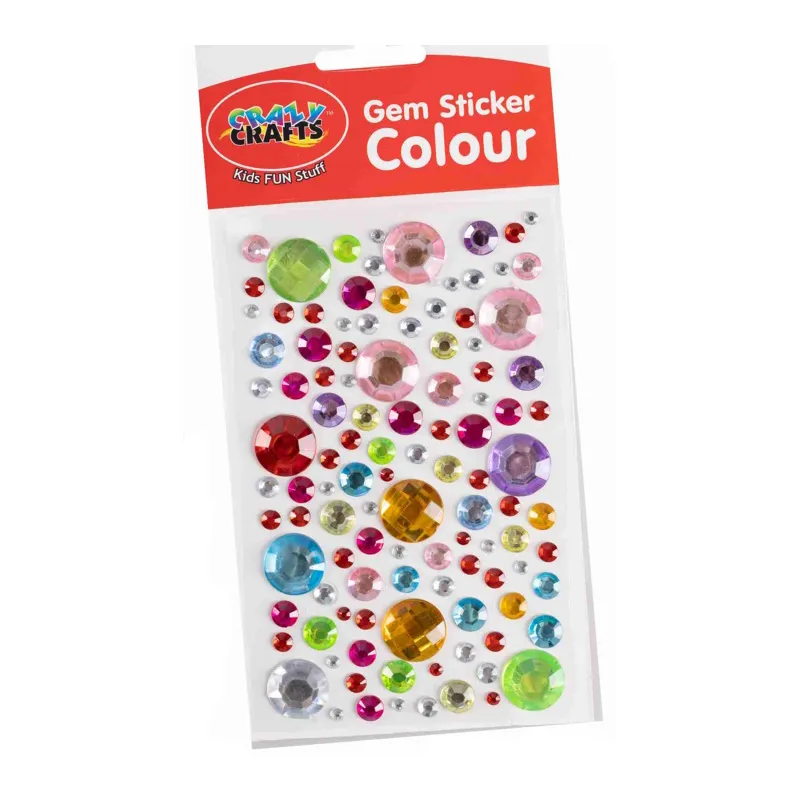 Crazy Craft Coloured Gem Stickers (round)