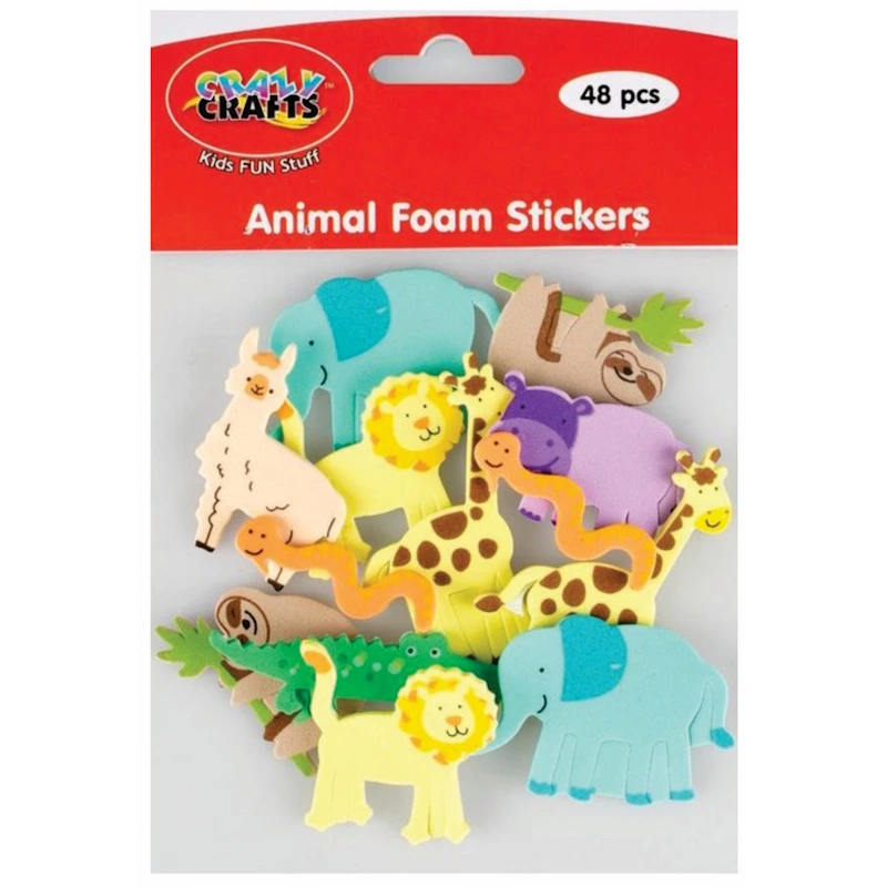Crazy Craft Foam Animal Stickers (48)