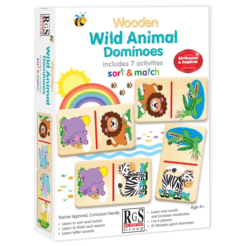 RGS Wooden Wild Animals Dominoes