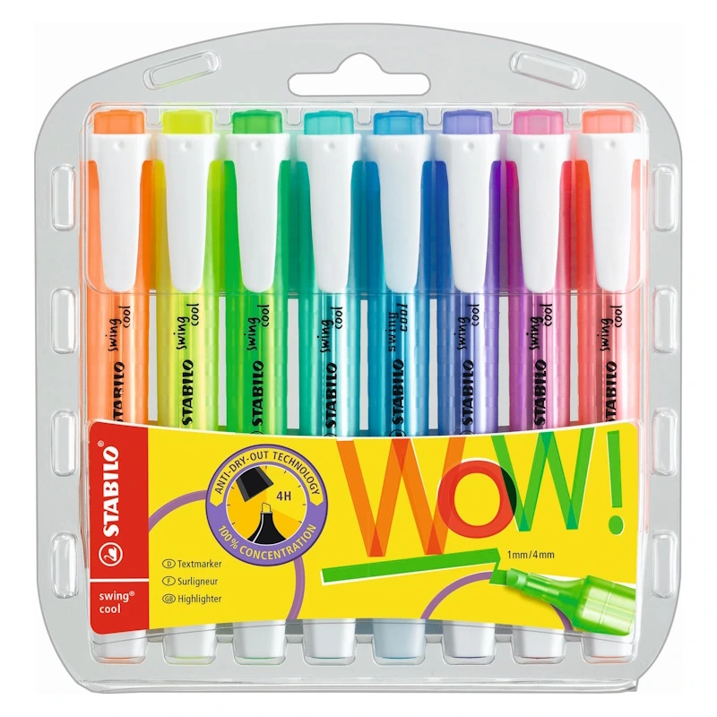 Stabilo Swing Cool Highlighter (bright) (wallet of 8)