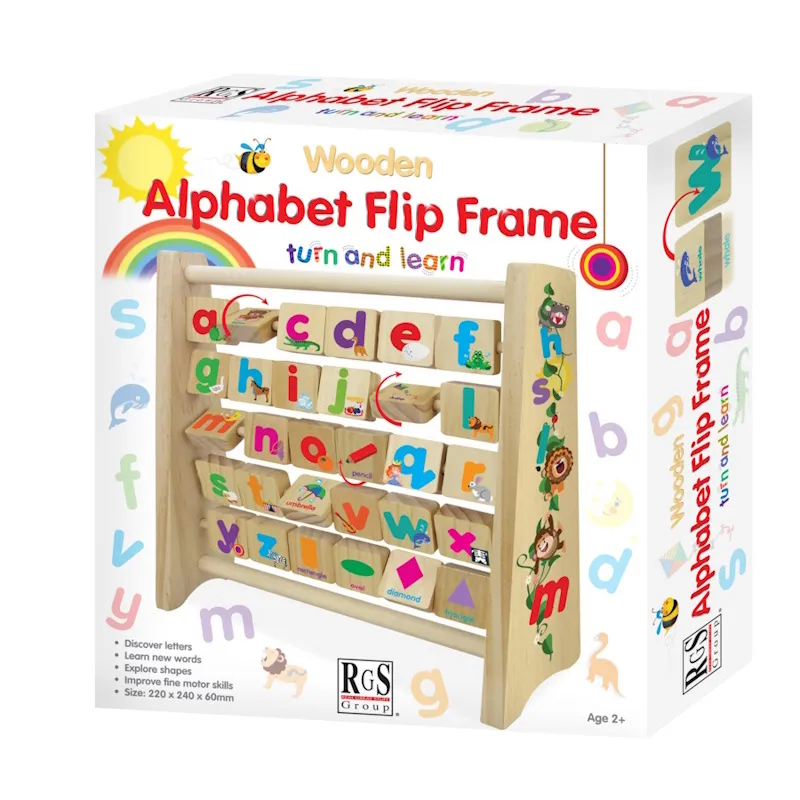 Wooden Alphabet Flip Frame
