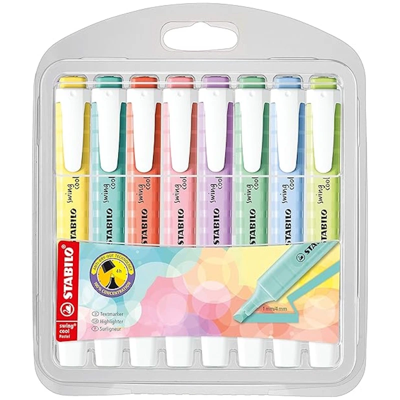 Stabilo Swing Cool Highlighter (pastel) (wallet of 8)