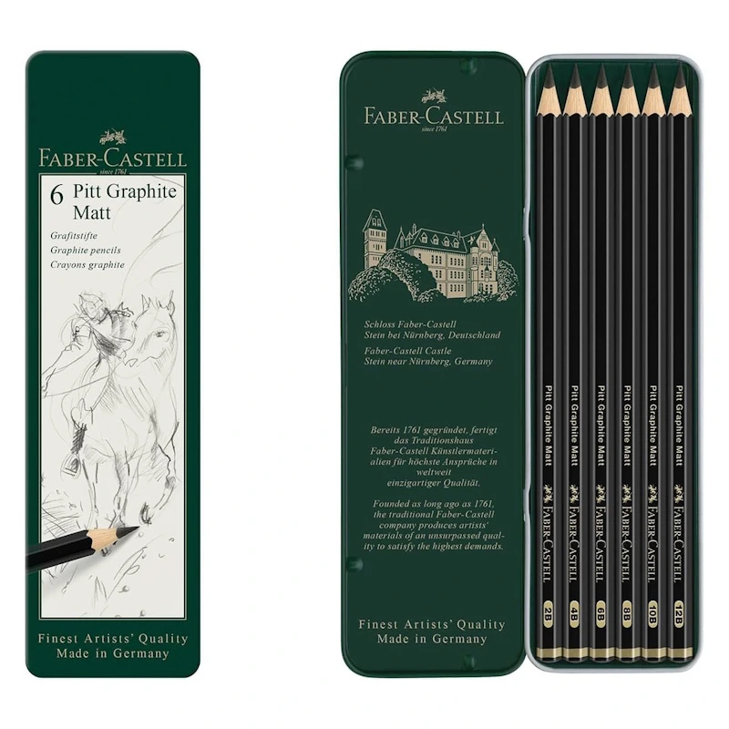 Faber-Castell Pitt Graphite Matt Pencil Set (tin of 6)