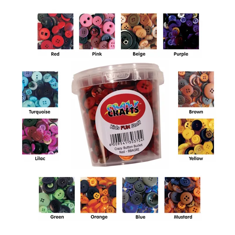 Crazy Craft Button Bucket (blue)