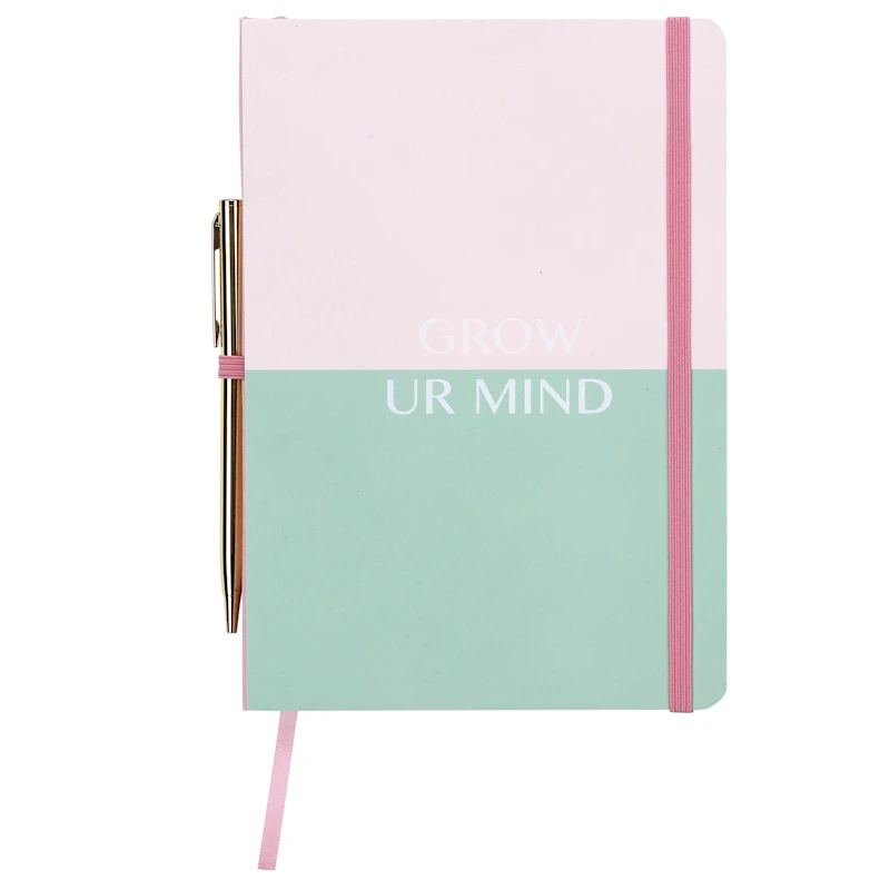 Colour Me Vibes Hard Cover Ruled Notebook & Pen Grow Your Mind A5 (80 sheets) (7943)