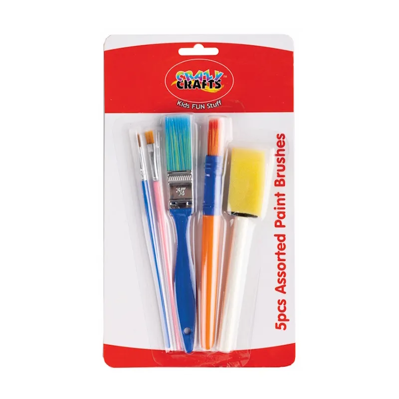 Crazy Craft Paint Brushes Assorted (5)