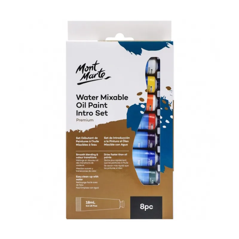 Mont Marte Premium Water Mixable Oil Paint Intro Set (18)