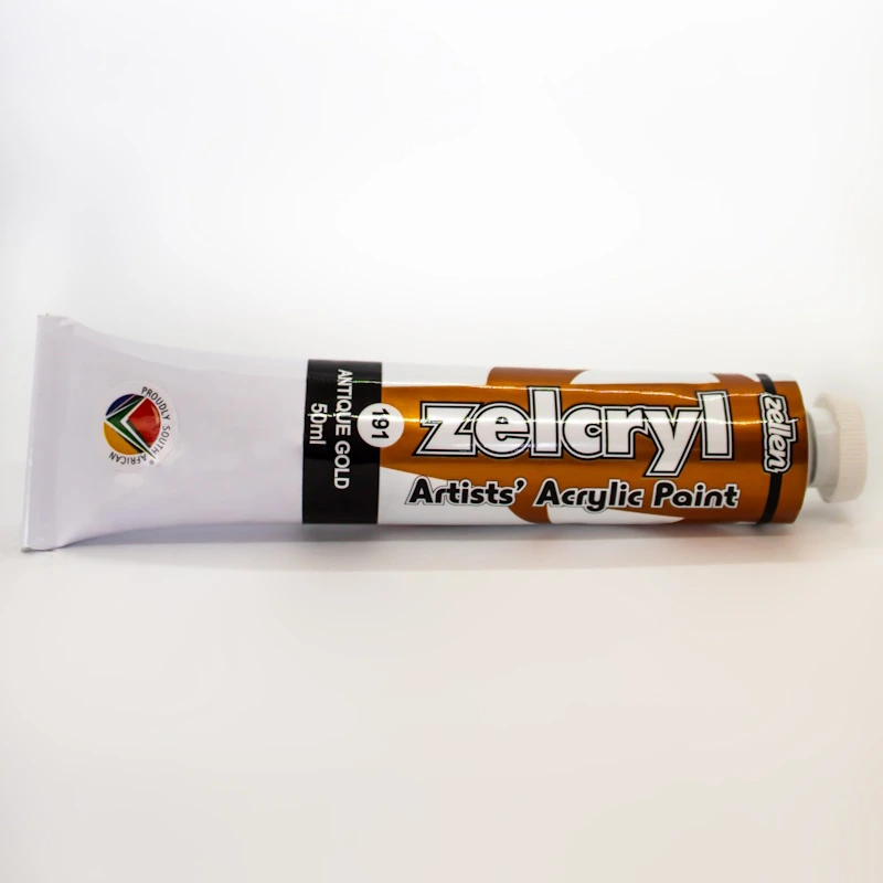 Zellen Zelcryl Acrylic Paint 50ml (antique gold)