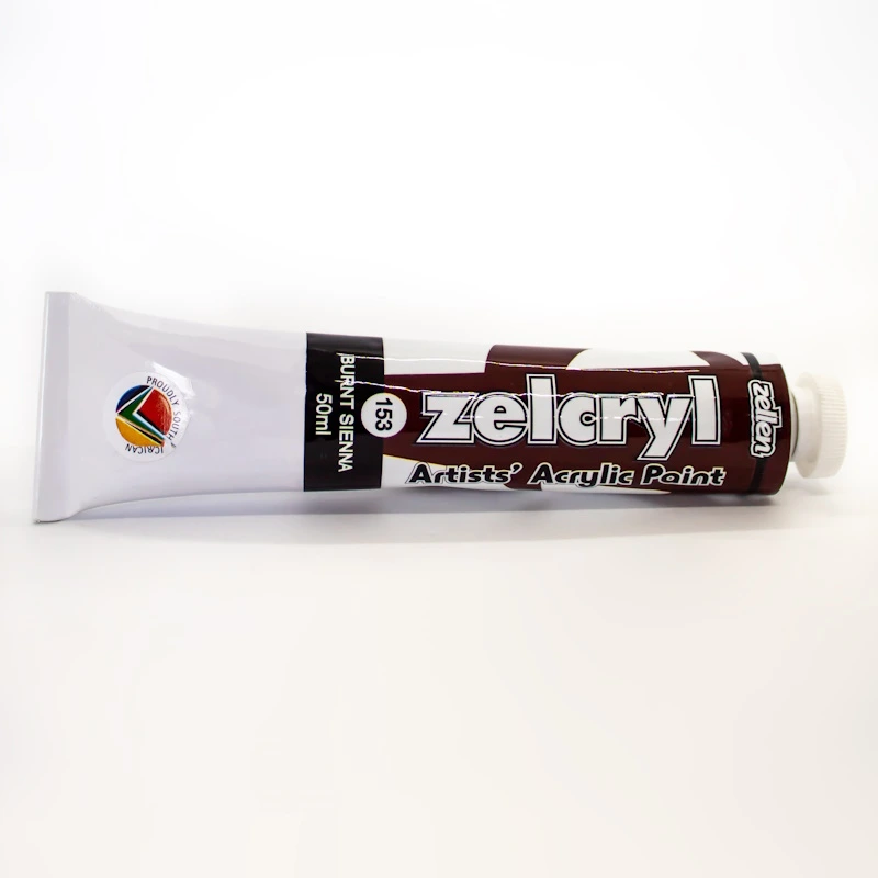Zellen Zelcryl Acrylic Paint 50ml (burnt sienna)